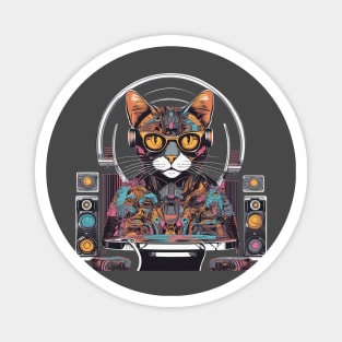 House cat music dj colourful Magnet